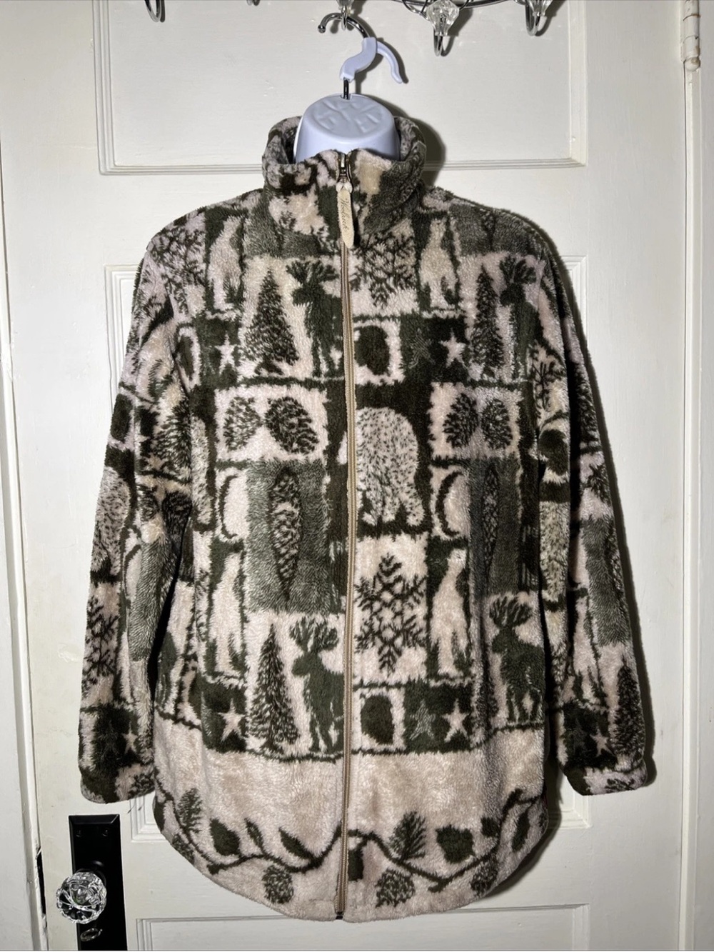 Women’s Fleece Jacket Size Small Woolrich Cabin Patchwork Zip Up